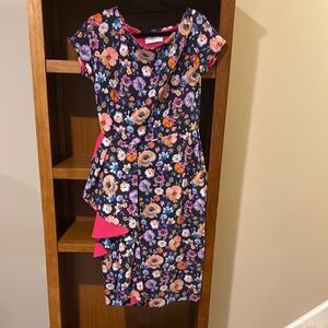 Chiara Boni Women's Blue Marianella Floral Ruffled Sheath Dress Size 12/48